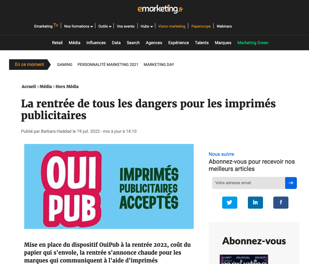 La rentrée de tous les dangers pour les imprimés publicitaires