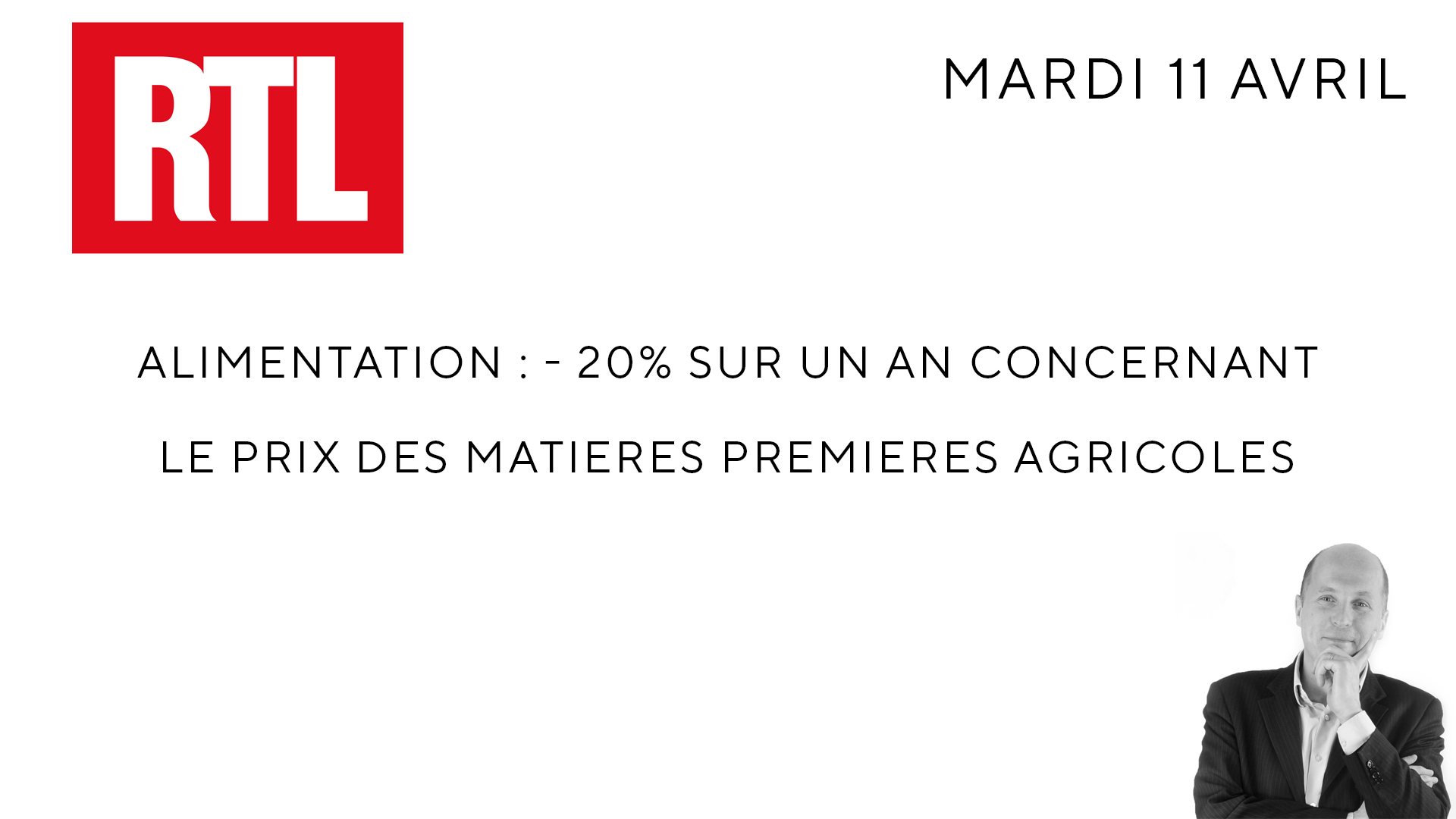 Alimentation -20% sur un an concernant le prix des matières premières agricoles / RTL